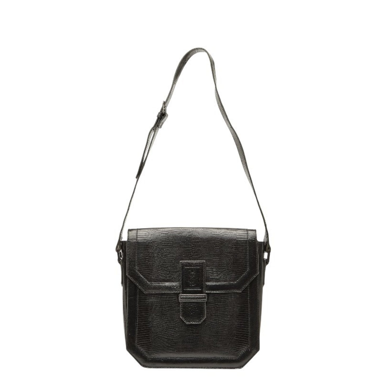 Saint Laurent Logo Shoulder Bag In Black Leather