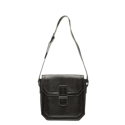 Saint Laurent Logo Shoulder Bag In Black Leather