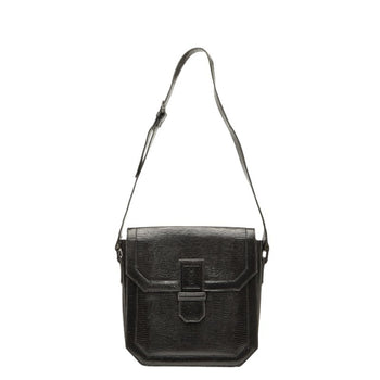 Saint Laurent Logo Shoulder Bag In Black Leather