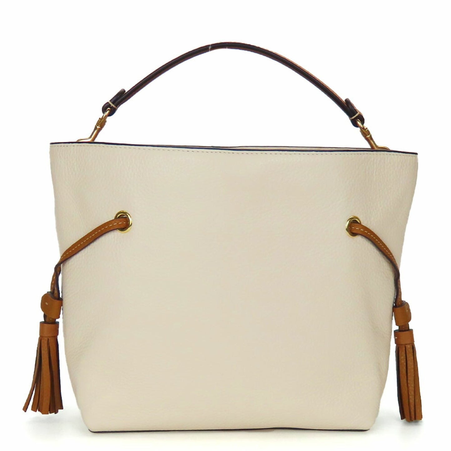 Coach Shoulder Bag Ca164 Leather White Brown