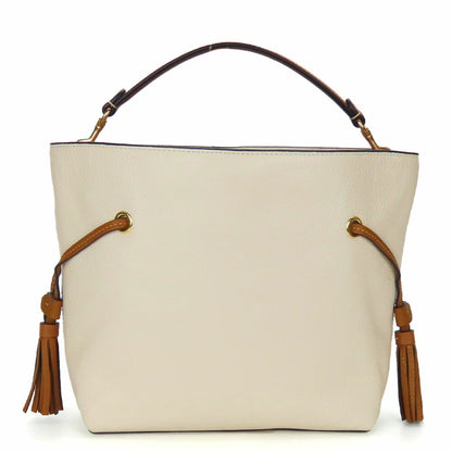Coach Shoulder Bag Ca164 Leather White Brown