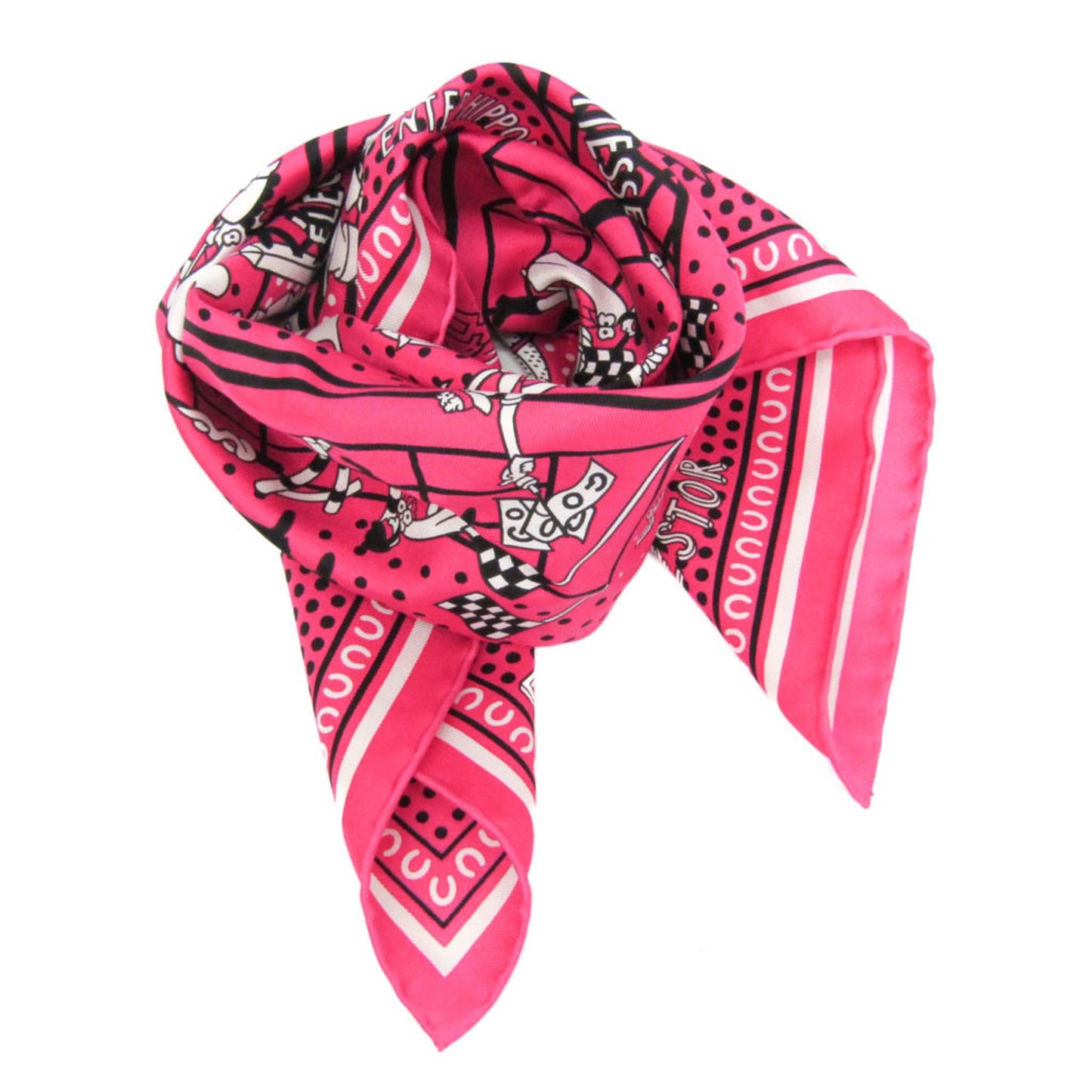 Hermes Carre 55 Hot To Tror Women'S Silk Bandana Black