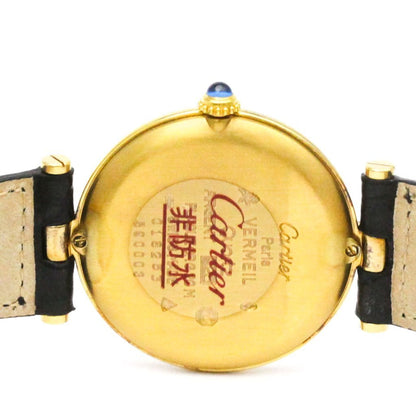 Cartier Must Vermeil Gold Plated Leather Quartz