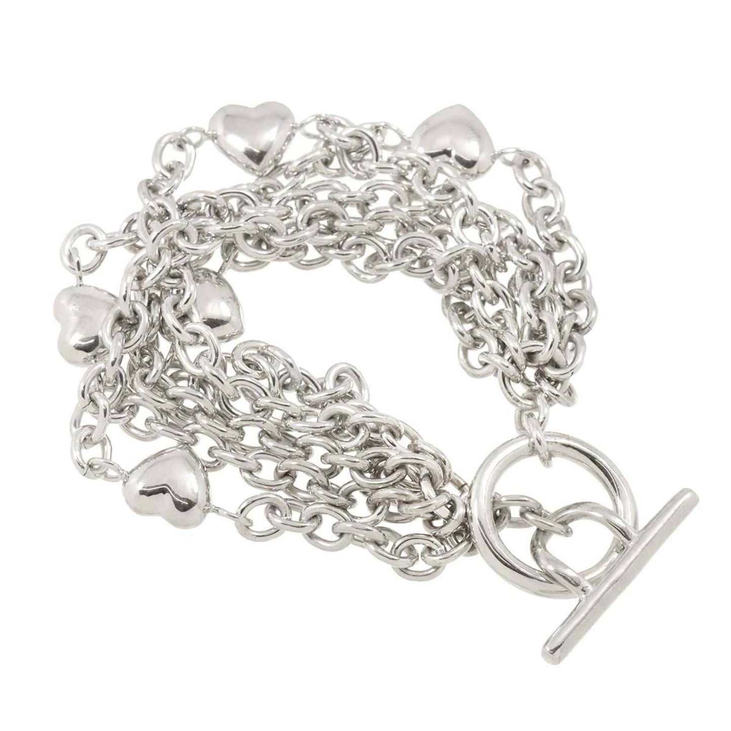 Tiffany & Co. Heart Chain Bracelet 16.5Cm Sv Silver 925 5-Row