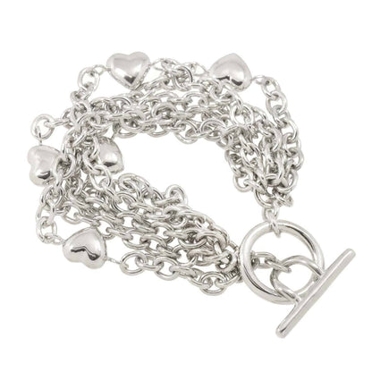 Tiffany & Co. Heart Chain Bracelet 16.5Cm Sv Silver 925 5-Row