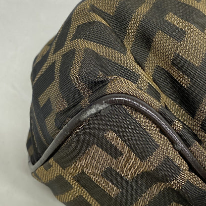 Fendi Zucca Nylon Canvas Handbag In Brown