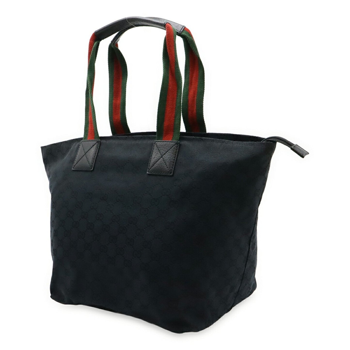 Gucci Gg Canvas Sherry Line Tote Bag Shoulder Nylon Leather Navy Red Green 131231
