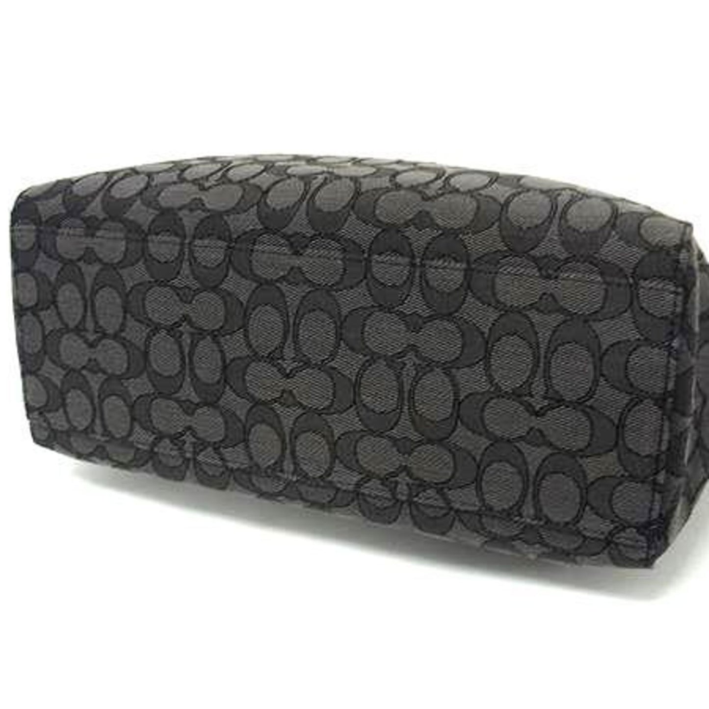 Coach Signature Shoulder Bag F58327 Gray Black Canvas Leather