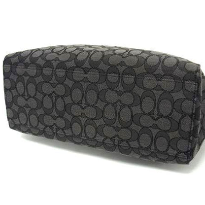 Coach Signature Shoulder Bag F58327 Gray Black Canvas Leather