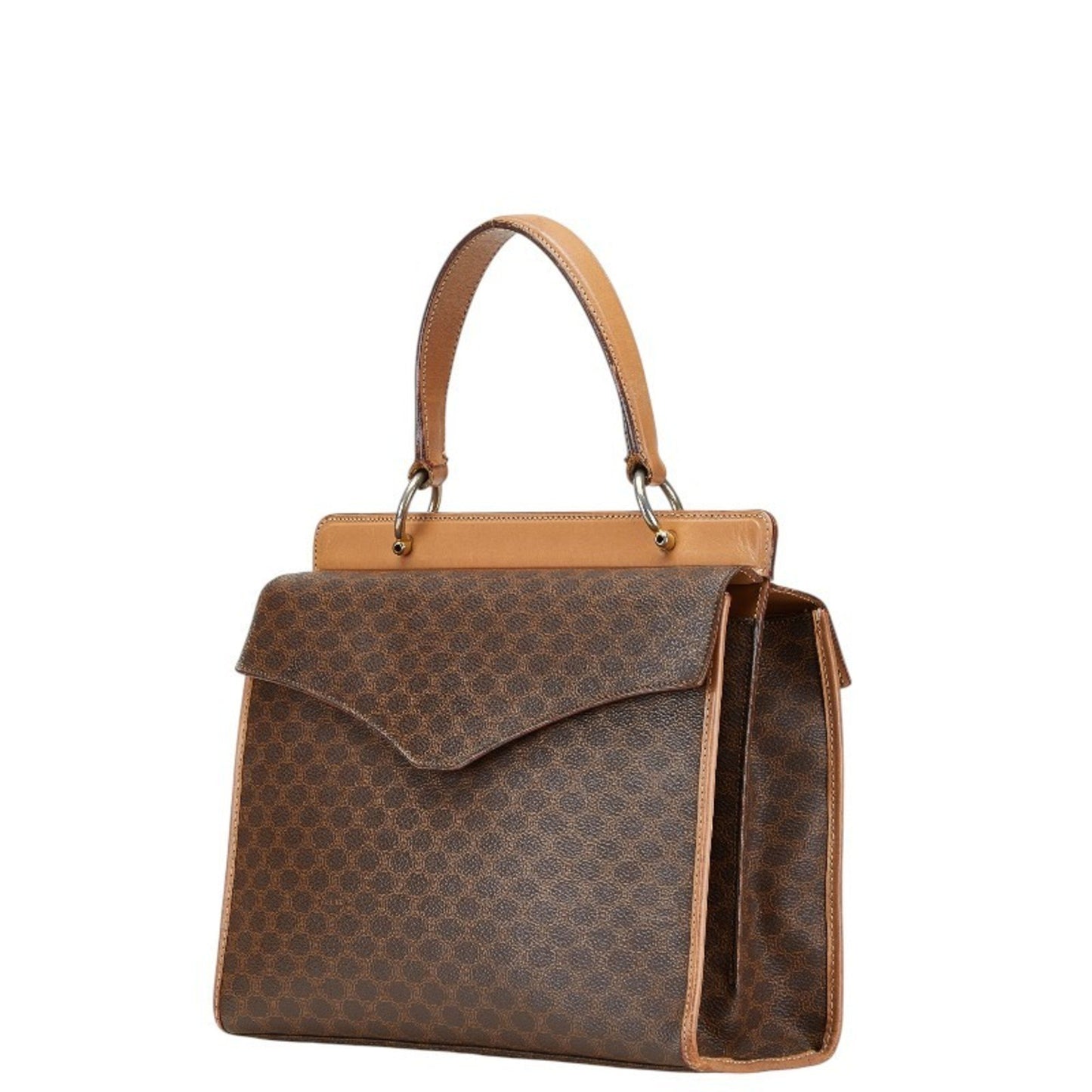 Celine Macadam Handbag In Brown Leather