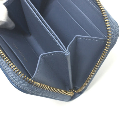 Christian Dior Dior Striped Wallet Round Zipper Coin Case Leather