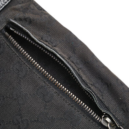Gucci Gg Canvas Waist Bag/Body Bag 28566 Black Leather