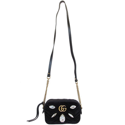 Gucci Shoulder Bag Gg Marmont Velvet Black