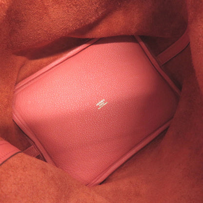 Herms Picotin Lock Mm Taurillon Clemence Leather Rouge Pivoine Handbag