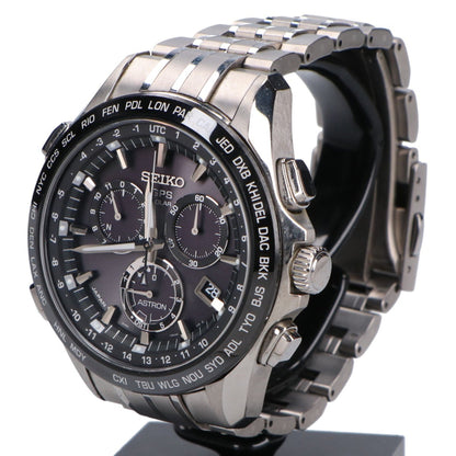 Seiko Sbxb003 Astron Prestige Line Titanium Chronograph Dual Time Gps Solar Watch