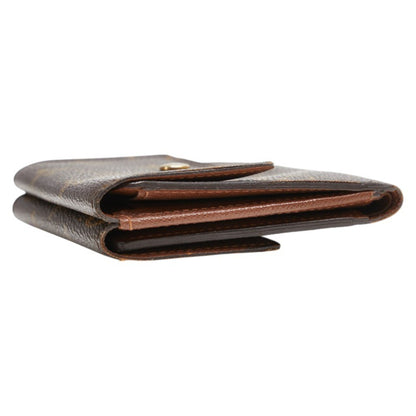 Louis Vuitton Monogram Porte Monnaie Bi-Fold Wallet M61652 Brown Leather