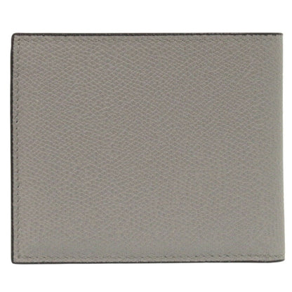 Like New Valextra Leather Grey Bi-Fold Wallet 0437Valextra