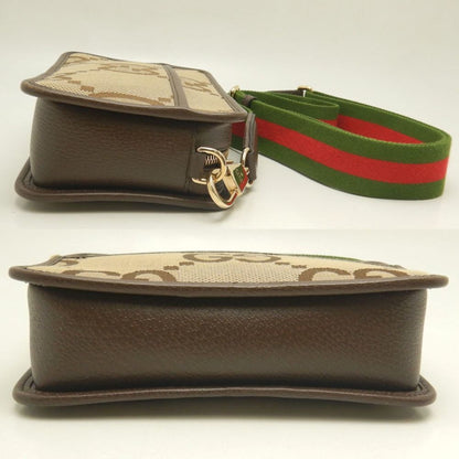 Gucci Jumbo Gg Shoulder Bag (696075) In Beige Canvas And Leather