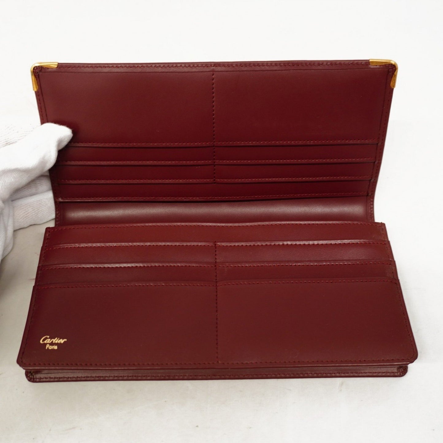 Cartier Must Long Wallet Leather Bordeaux