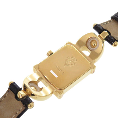 Gucci 1800L Change Strap Gp Embossed Leather White Dial Black Red Quartz Watch 1052 Gucci