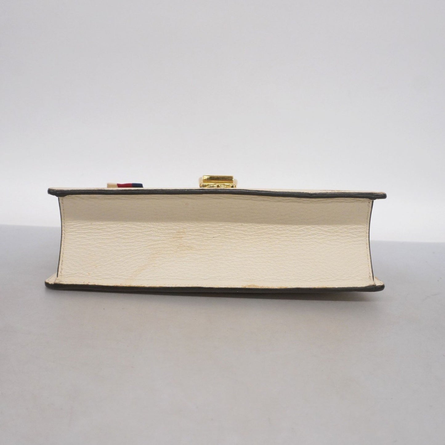 Gucci Sylvie Handbag 524405 Leather Ivory Gold