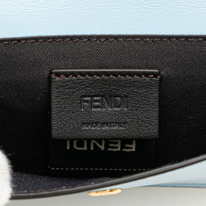 Fendi Roma Card Case Business Holder 8M0423 Light Blue Leather