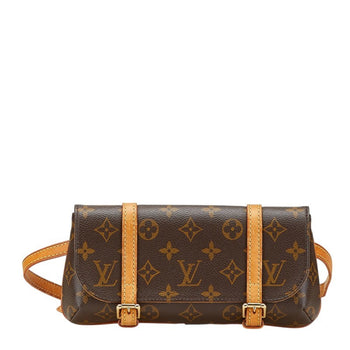 Louis Vuitton Monogram Pochette Marel Waist Bag Body M51159 Brown Pvc Leather