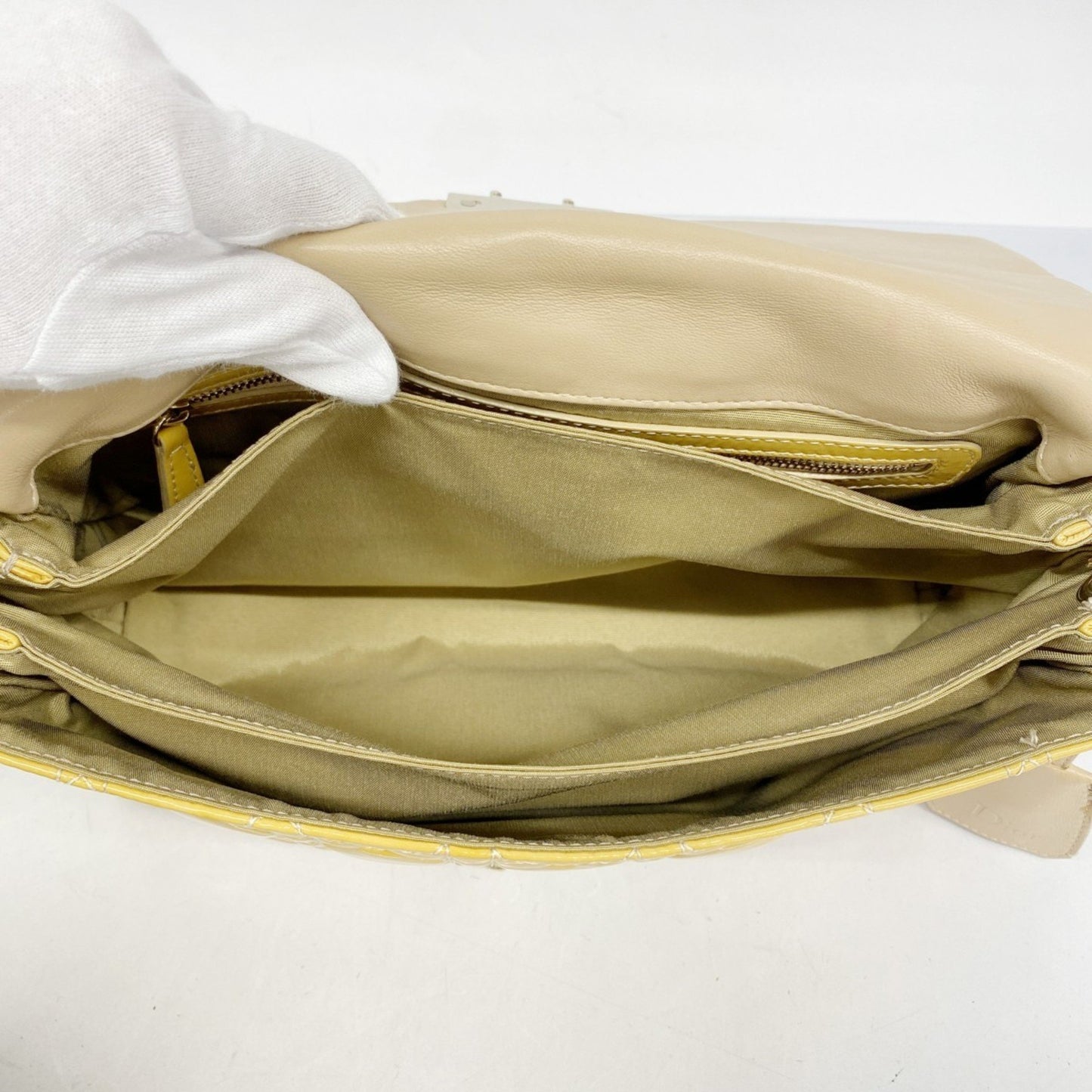 Christian Dior Cannage Enamel Shoulder Bag