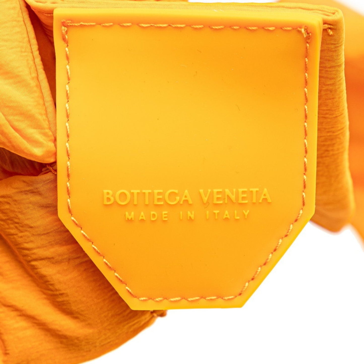 Bottega Veneta Maxi Intrecciato Padded Tech Cassette Shoulder Bag Orange Nylon