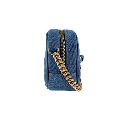 Versace Medusa Denim Blue Shoulder Bag