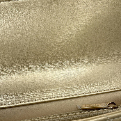 Chanel Chain Shoulder Bag Matelasse Coco Mark Leather Clear Pearl As0585 Chanel