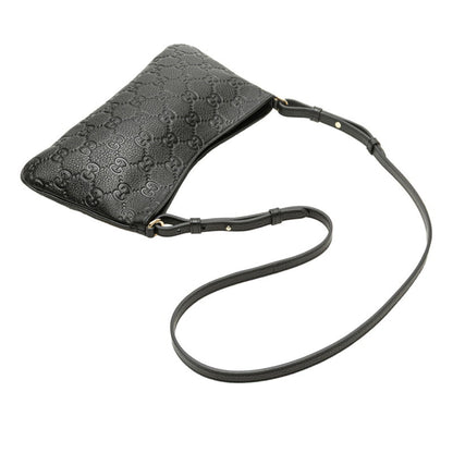 Gucci Gg Emblem Medium Chain Handbag/Shoulder Bag 2Way 815277 Black Leather