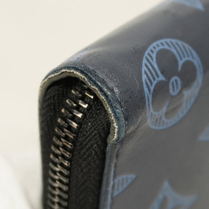 Louis Vuitton Monogram Shadow Zippy Wallet Vertical M80423 Navy