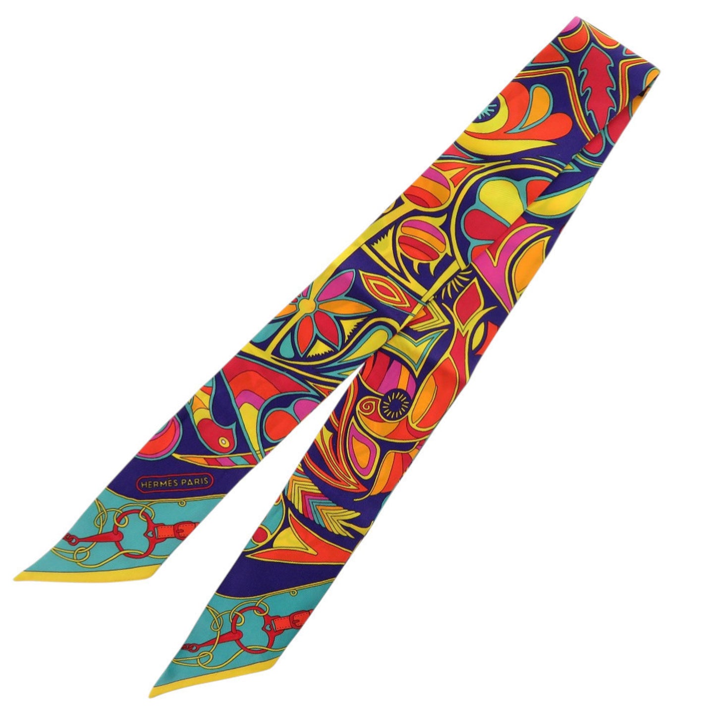 Herms Twilly Folklor Silk Scarf Muffler In Orange