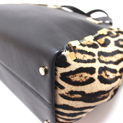 Jimmy Choo Leopard Handbag Shoulder Bag Leather Pony
