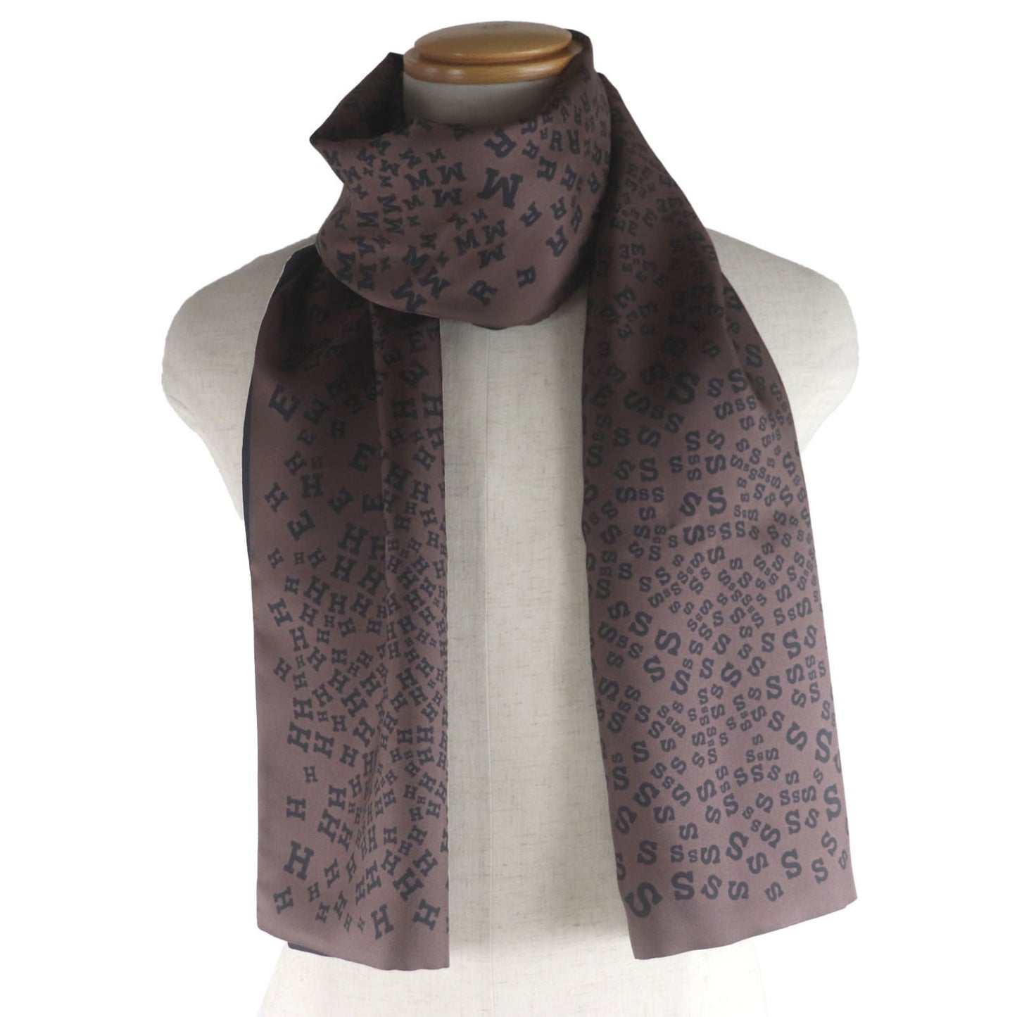 Hermes 100% Silk Reversible Scarf With Logo Print