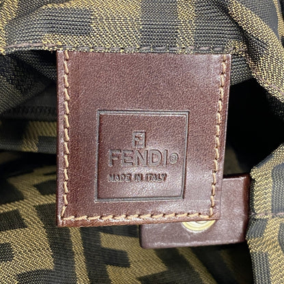 Fendi Zucca Nylon Canvas Handbag In Brown