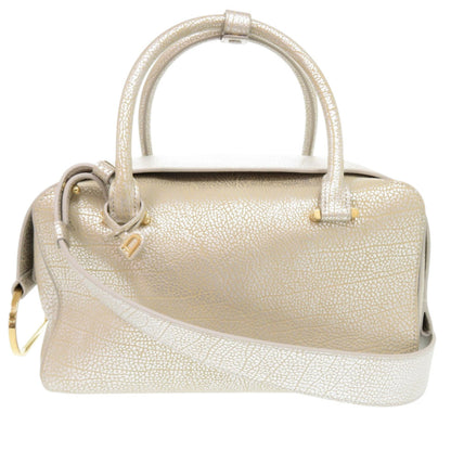 Like New Delvaux Cool Box Mm Calfskin Leather Antique Silver Aa0457Amf080Ddo 2-Way Handbag 1257