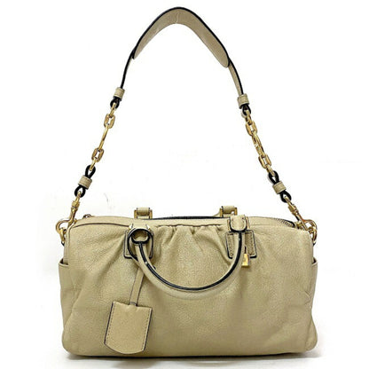 Loewe 2Way Gold Lame Anagram Leather Loewe Boston Handbag Champagne