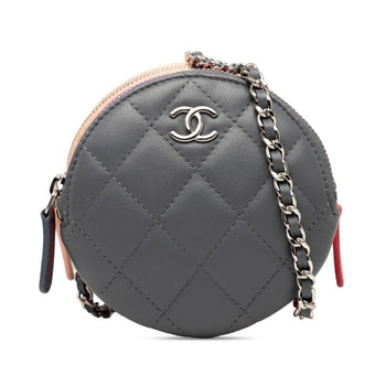 Chanel Matelasse Coco Mark Chain Shoulder Bag In Gray