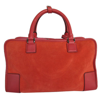 Loewe Handbag Amazona 36 Suede Leather Red