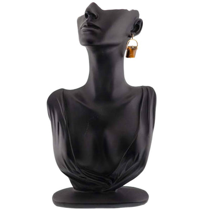 Louis Vuitton Tiger Eye Earrings In 18K Yellow Gold