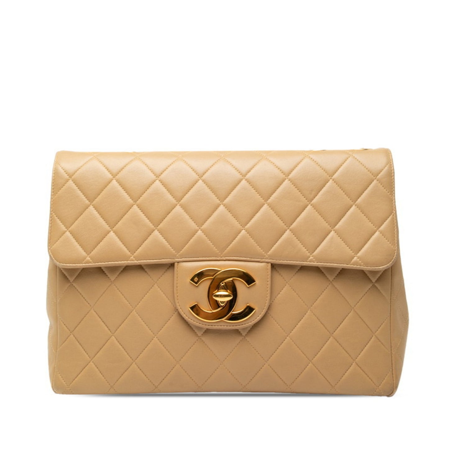 Chanel Matelasse 30 Coco Mark Chain Shoulder Bag In Beige Lambskin