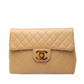 Chanel Matelasse 30 Coco Mark Chain Shoulder Bag In Beige Lambskin