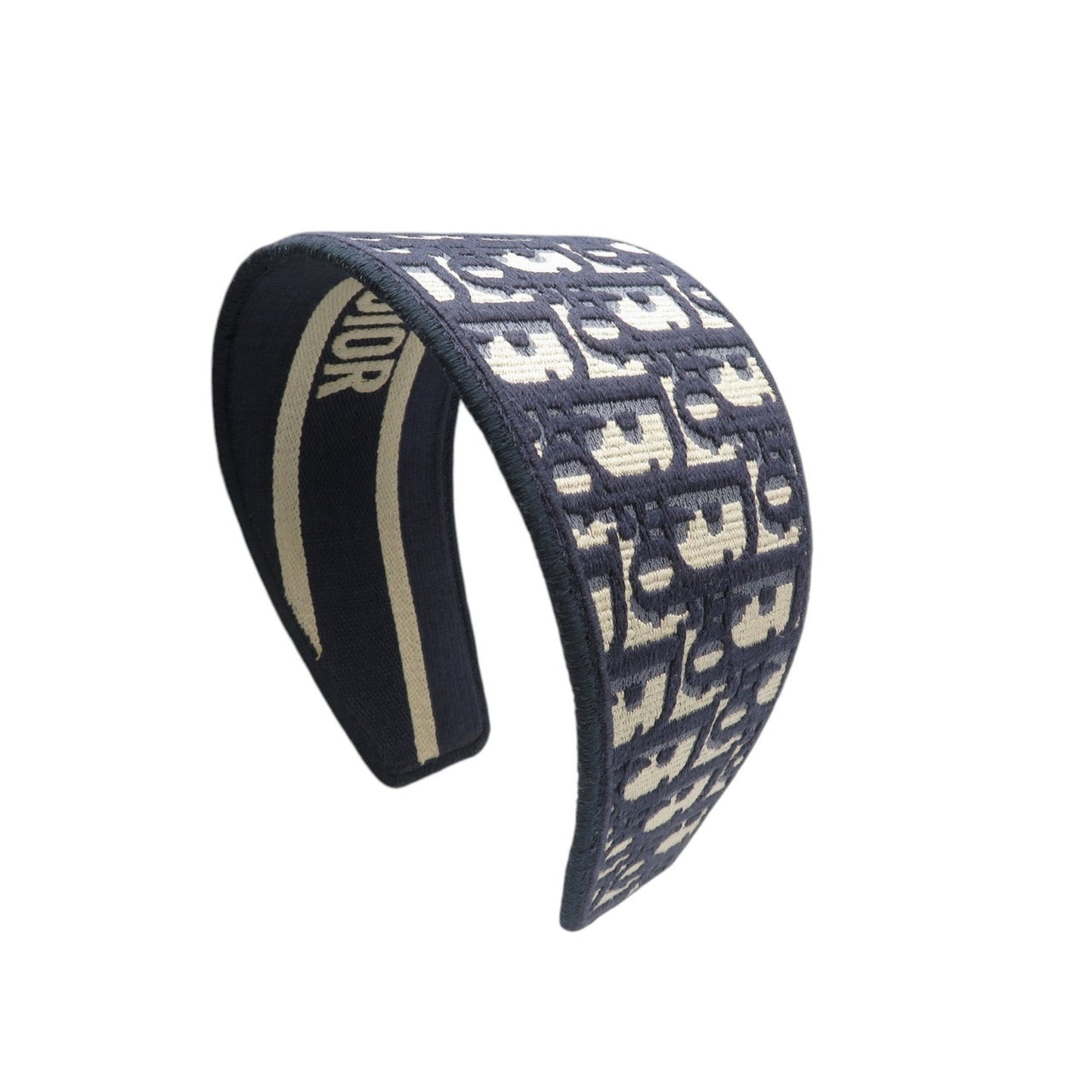 Christian Dior Oblique Headband Canvas Navy 0929