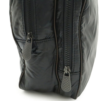 Bottega Veneta Bottega Veneta Second Bag Clutch Travel Pouch Nylon Leather Black Dark Brown