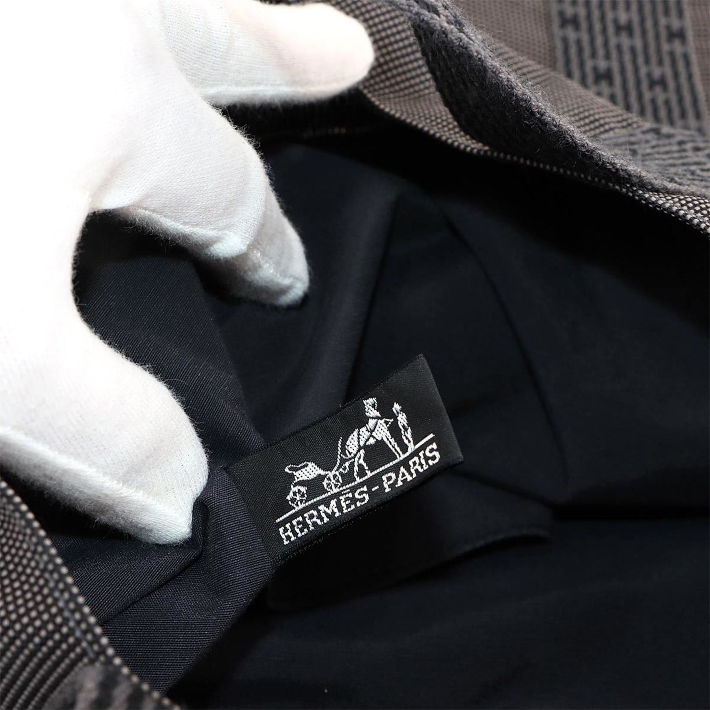 Hermes Herms Herline Cabas Tote Bag In Gray Canvas