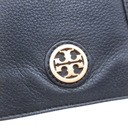 Tory Burch Tory Burch Logo Plate Leather Chain Shoulder Bag Flap Black