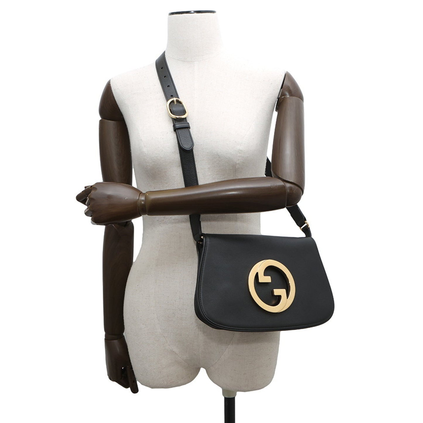 Gucci Blondie Gg Interlocking G Leather Shoulder Bag 699268 Gucci 2-Way Chain Black