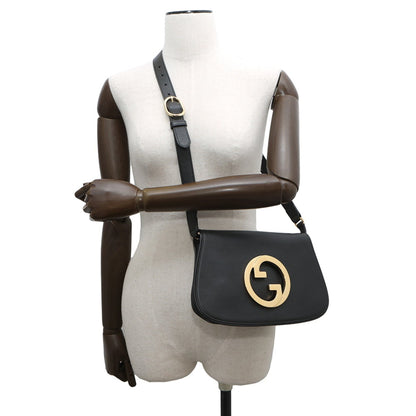 Gucci Blondie Gg Interlocking G Leather Shoulder Bag 699268 Gucci 2-Way Chain Black